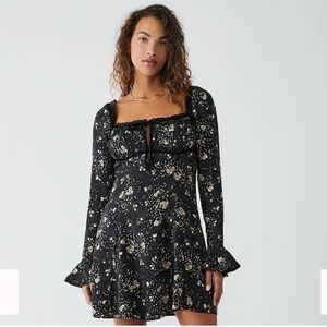 NEW Free People Black and White Tess Mini Dress